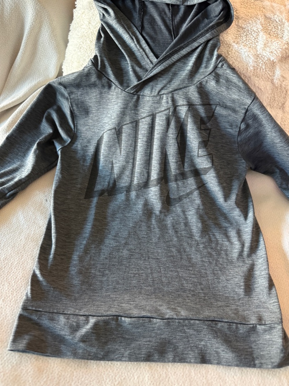Nike Charcoal Gray Hooded Sweatshirt with Tonal Logo